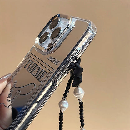 Stylish high-end Apple 16Promax niche mobile phone case iphone15 mobile phone chain 12 three-in-one mirror case iphone14Pro mobile phone case wholesale