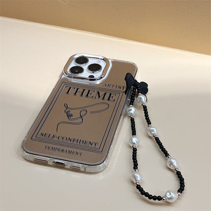 Stylish high-end Apple 16Promax niche mobile phone case iphone15 mobile phone chain 12 three-in-one mirror case iphone14Pro mobile phone case wholesale