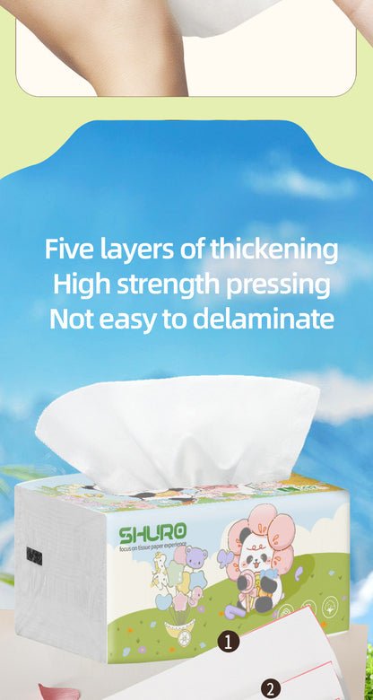 16 packs of whole box large bag paper drawing 500 logs skin-friendly whole box of toilet paper 5 layers thickened household paper drawing wholesale