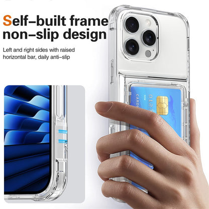Applicable to Apple 16 transparent mobile phone case 13ProMax set, beer flip card iPhone14 premium protective case 5