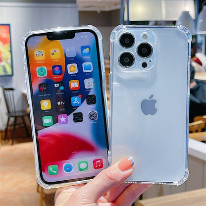 Applicable to iphone16 protective case transparent all-inclusive soft case iphone15promax simple anti-drop iphone14 apple iphone11 mobile phone case