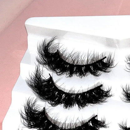 7-Pair 3D Mink False Lashes - Natural Voluminous Ultra-Long Lashes for Flattering Eye Look