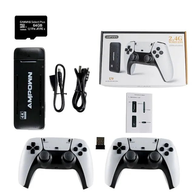 Ampown U9 Wireless 2.4G HD for FC/N64 Emulator Arcade Home TV Mini Ps5 Handle 64GB 10000 PS Retro Video Game Console - Shengyao Chuangqi (HK) International Limited