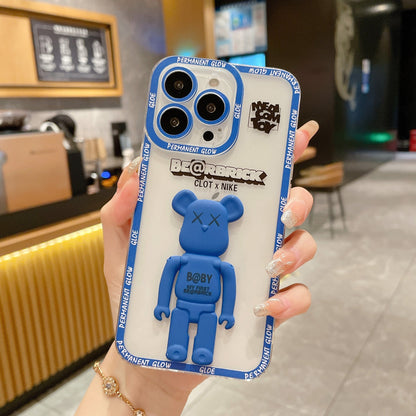 Applicable to Apple 15RO violent bear holder, mobile phone case iPhone12 13 all - inclusive soft case, angel eye case. - Shengyao Chuangqi (HK) International Limited