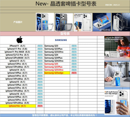 Applicable to Apple 16 transparent mobile phone case 13ProMax set, beer flip card iPhone14 premium protective case 5 - Shengyao Chuangqi (HK) International Limited
