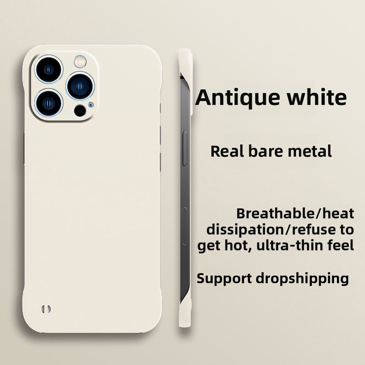 Applicable to iphone16 ultra - thin heat dissipation borderless Apple 15 mobile phone case anti - drop light bare metal mobile phone case in summer - Shengyao Chuangqi (HK) International Limited