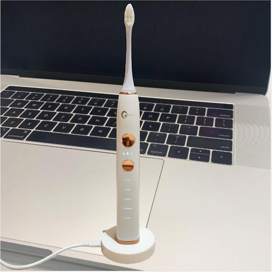 Inductive charging, 5 brush heads, 5 gear modes, soft bristles, smart magnetic levitation sonic electric toothbrush. Suitable for adult men and women electric toothbrushes,