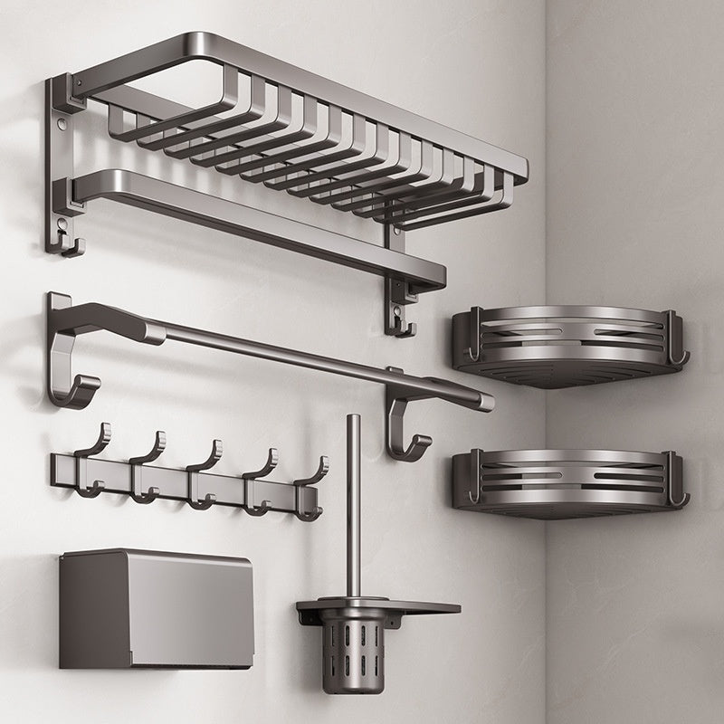 Gun Gray Towel Rack Bathroom Punch-free Bathroom Rack