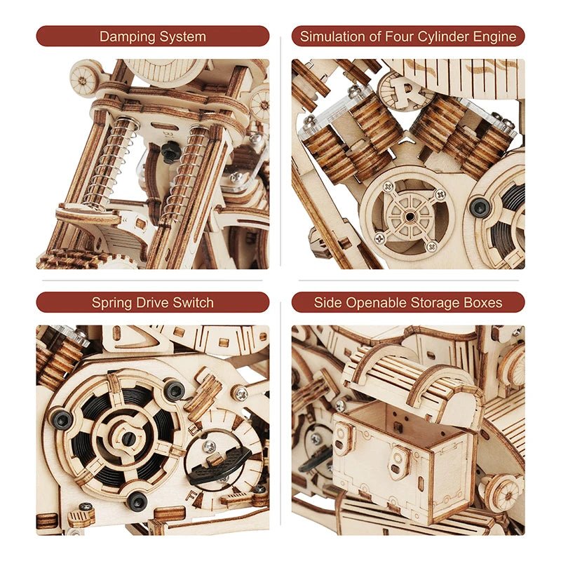 CPC Certificated Robotime Rokr LK504 DIY Wood Craft Toys Wooden Model Cruiser Motorcycle 3D Wooden Puzzles for Dropshipping - Shengyao Chuangqi (HK) International Limited