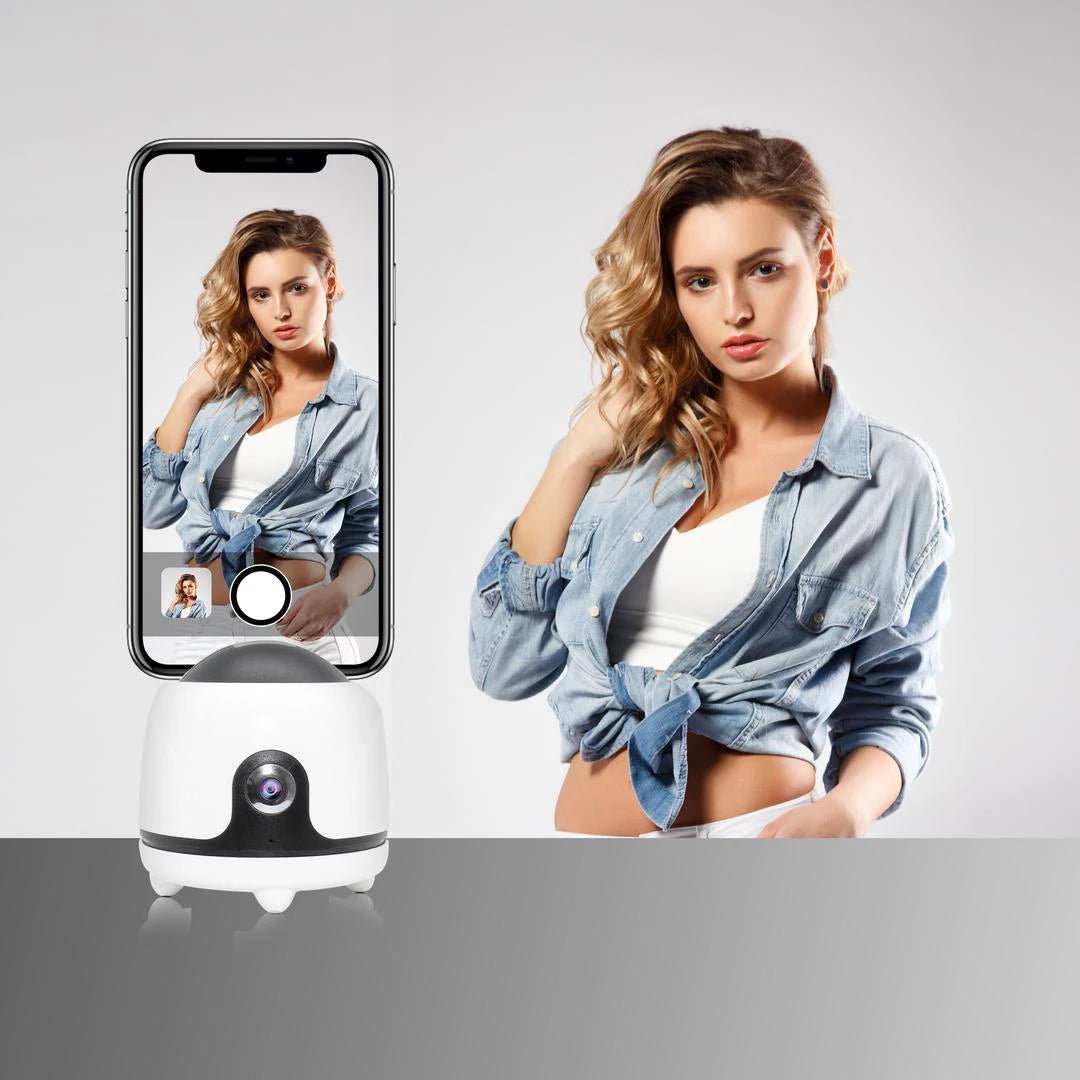 Custom Logo Available 360 Auto Rotation Tracking Smart Video Shooting Support Face Tracking Camera Mobile Phone Holder - Shengyao Chuangqi (HK) International Limited