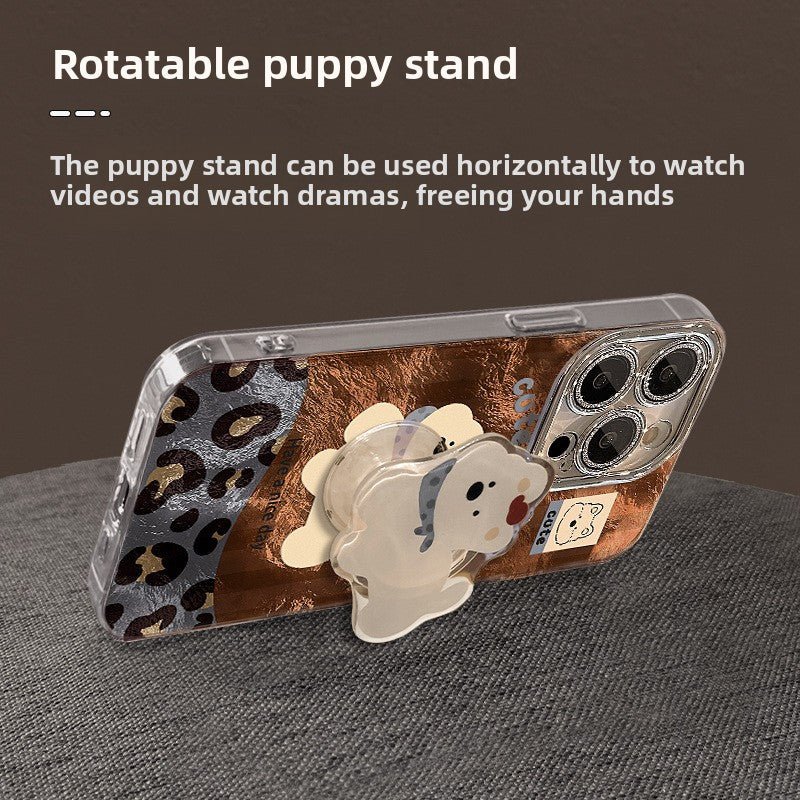 Cute puppy bracelet iPhone12 for iPhone16 Pro mobile phone case iPhone15 leopard print glacier pattern iPhone14 splicing 13 lens film X - Shengyao Chuangqi (HK) International Limited