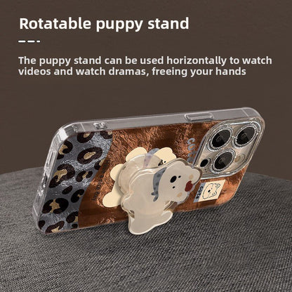 Cute puppy bracelet iPhone12 for iPhone16 Pro mobile phone case iPhone15 leopard print glacier pattern iPhone14 splicing 13 lens film X - Shengyao Chuangqi (HK) International Limited