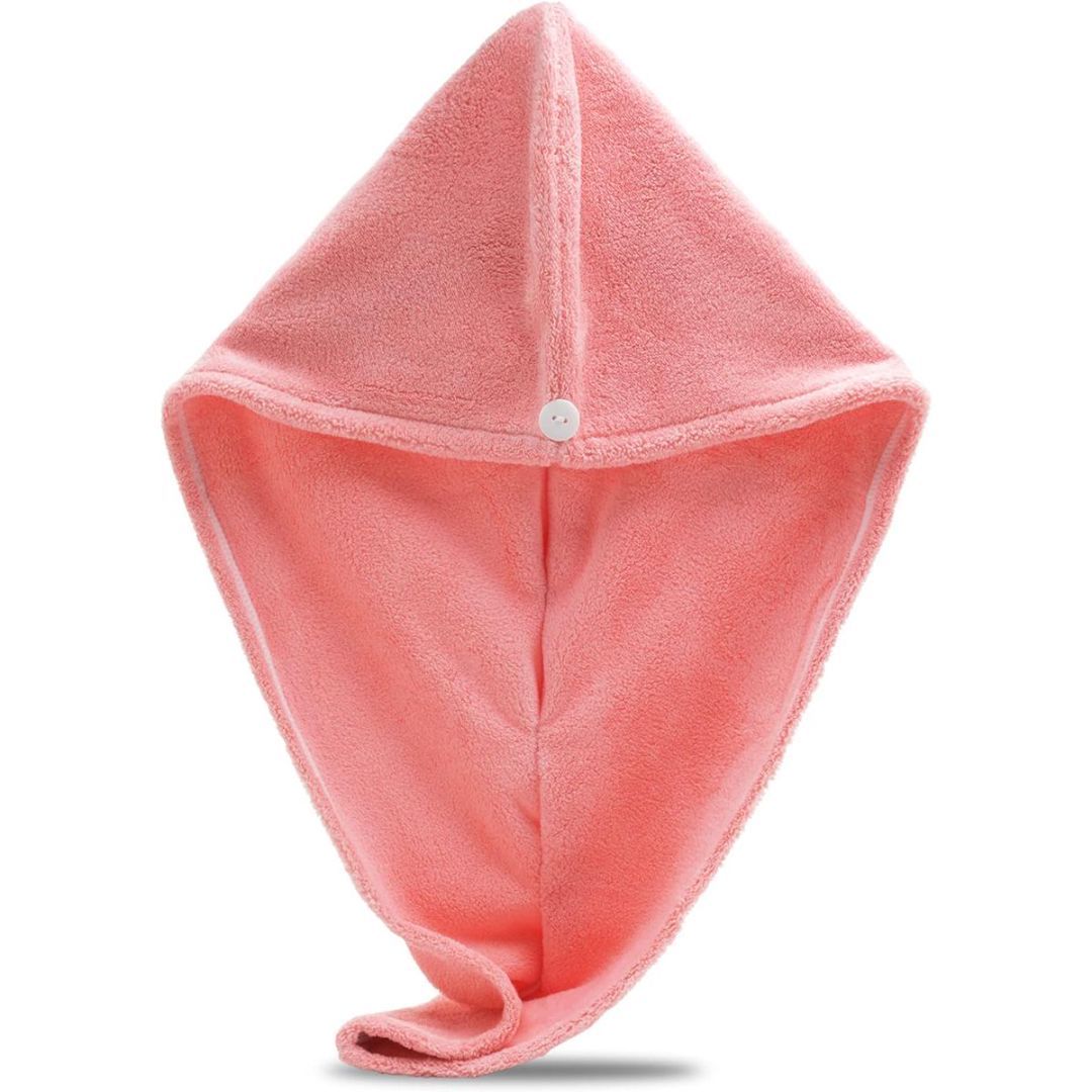 1 Pack Women Quick Dry Hair Cap Water Absorbent Coral Fleece Shower Cap Thickened Microfiber Hair Towel for Hair Drying and Wrapping 4 Colors