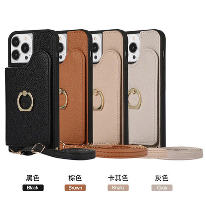 Leather Phone Case for iPhone 11/12/13/14/15/16 Pro Max - Scratch-Resistant &amp; Drop Protection”