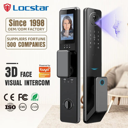 Finger Print Smart Door Lock Front Door Locks Set Aluminum Door Handle Smart Locks Face Id with Tuya App - Shengyao Chuangqi (HK) International Limited
