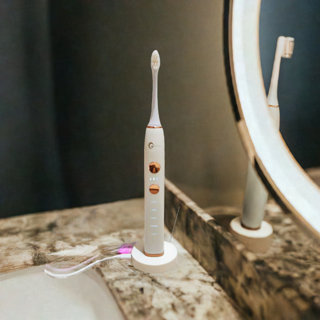 Inductive charging, 5 brush heads, 5 gear modes, soft bristles, smart magnetic levitation sonic electric toothbrush. Suitable for adult men and women electric toothbrushes,