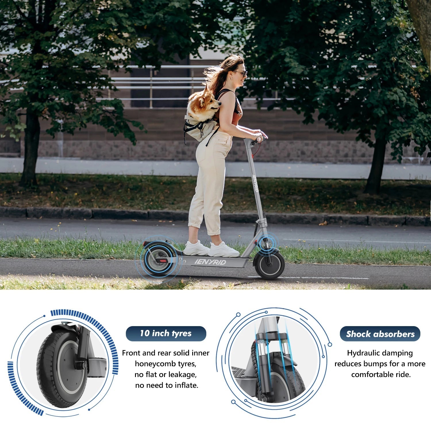 IENYRID Hot Sale 2 Wheels Unisex Scooter 36V 500w 12.5Ah Lithium Battery IENYRID M1 Electric Scooter - Shengyao Chuangqi (HK) International Limited