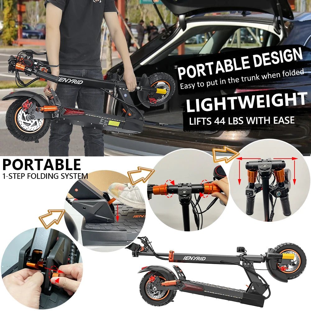 Ienyrid M4 PRO S+ 2 - wheel Unisex Foldable Electric Kick Scooter with Seat 12.5ah 10 Inch Tire 48V Black Electronic CE FCC ROHS - Shengyao Chuangqi (HK) International Limited
