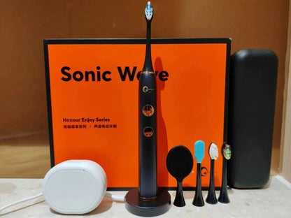 Inductive charging, 5 brush heads, 5 gear modes, soft bristles, smart magnetic levitation sonic electric toothbrush. Suitable for adult men and women electric toothbrushes, - Shengyao Chuangqi (HK) International Limited