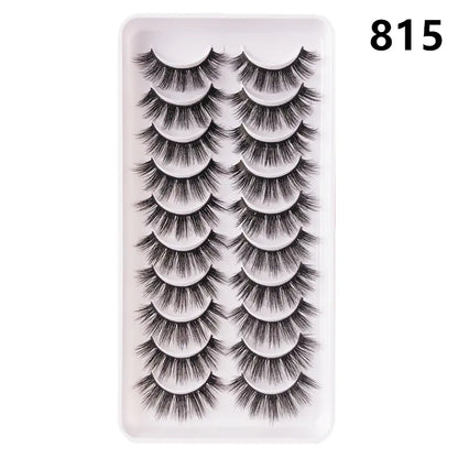 10 Pairs Fluffy Mink Lashes - Handmade, Reusable, Natural