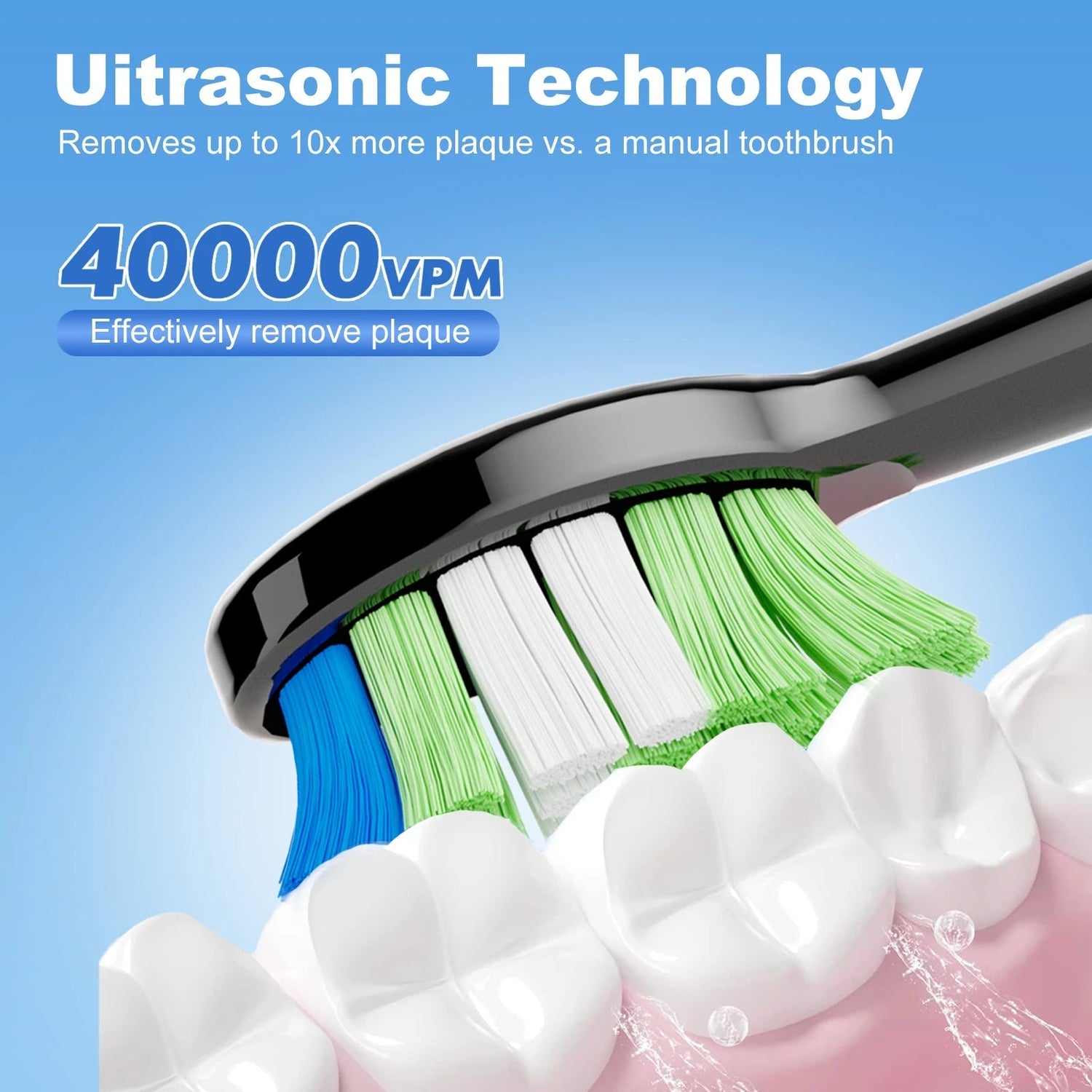 JTF P200 SONIC ELECTRIC TOOTHBRUSH CUSTOM BRAND WITH EXTRA BRUSH HEADS - Shengyao Chuangqi (HK) International Limited