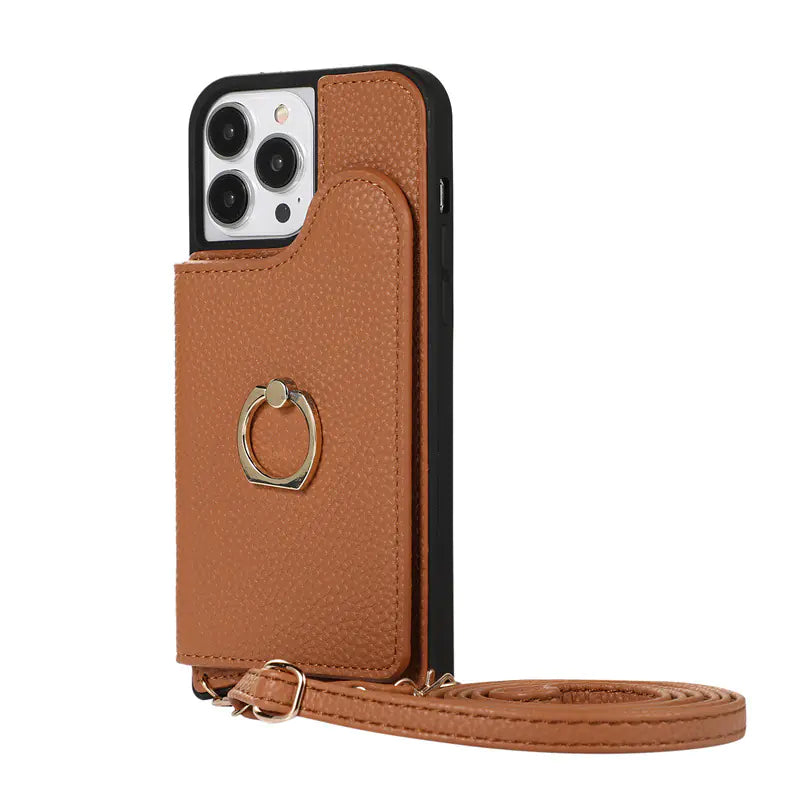 Leather Phone Case for iPhone 11/12/13/14/15/16 Pro Max - Scratch-Resistant &amp; Drop Protection”
