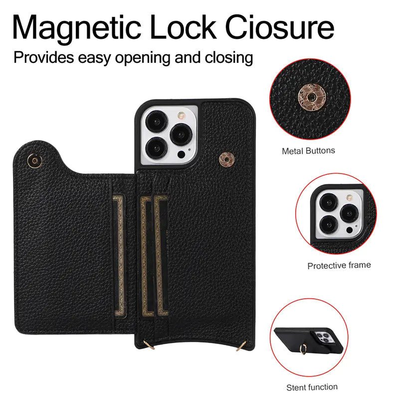 Leather Phone Case for iPhone 11/12/13/14/15/16 Pro Max - Scratch - Resistant &amp; Drop Protection” - Shengyao Chuangqi (HK) International Limited