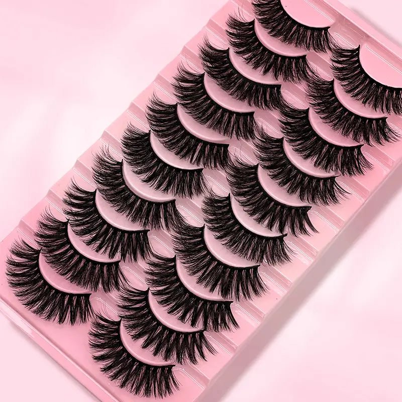Luxury 3D Faux Mink Lash Set - 10 Pairs Ultra - Fluffy Curled Lashes for Natural Volume - Shengyao Chuangqi (HK) International Limited