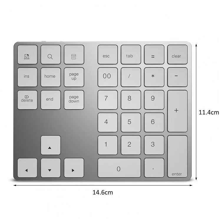 Mini 34Keys Number Keyboard Laptop Rechargeable BT3.0 Keyboard Calculator Wireless Numeric Keypad Keyboard - Shengyao Chuangqi (HK) International Limited