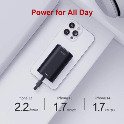 Mobile Phone Accessories Fast Charge Super Compact Portable Charger 9000mAh Built - in iPhone Cable Power Banks for Smart Phone - Shengyao Chuangqi (HK) International Limited