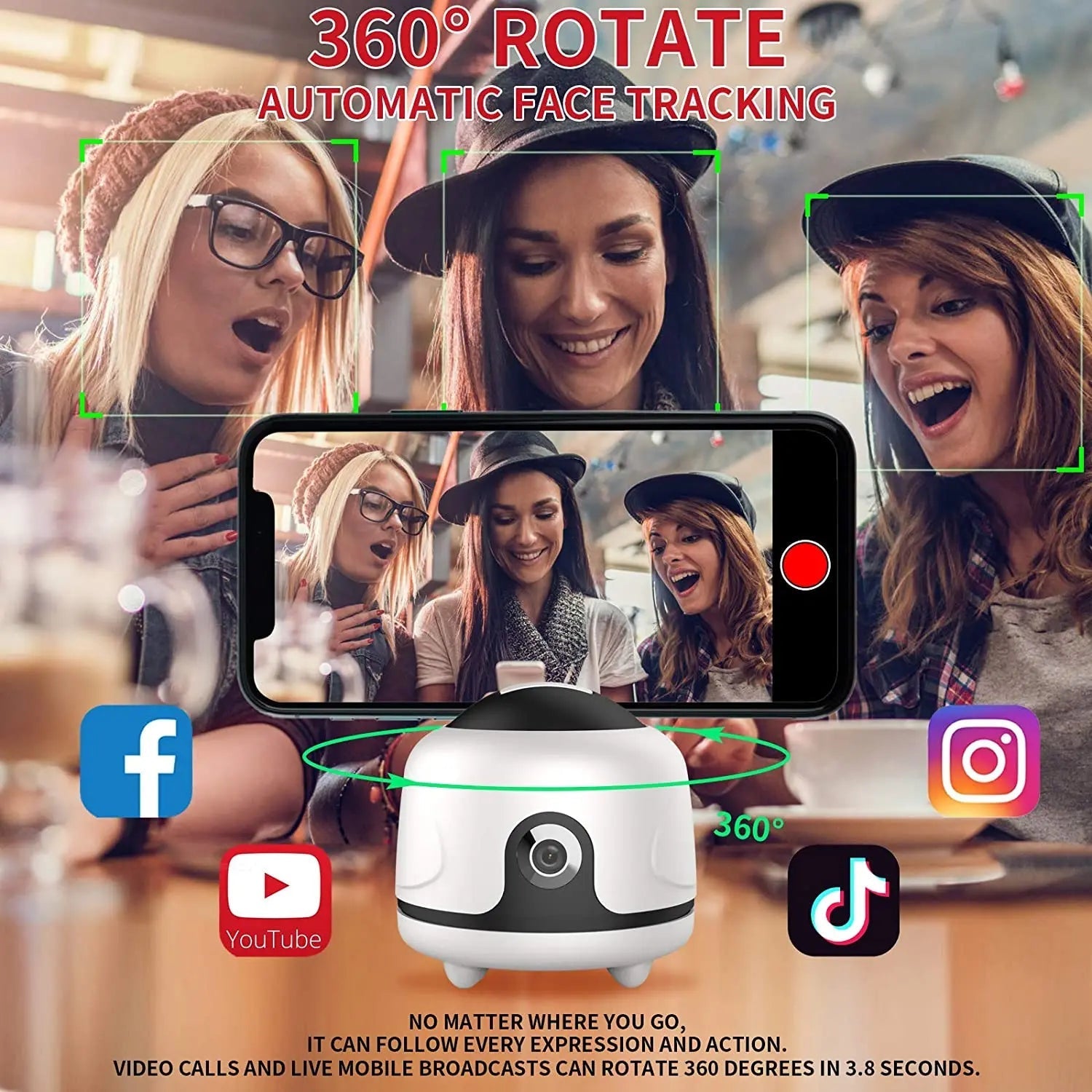New Auto Tracking Smart Shooting Phone Holder 360 Rotation Auto Face Tracking Holder With Gesture Control - Shengyao Chuangqi (HK) International Limited