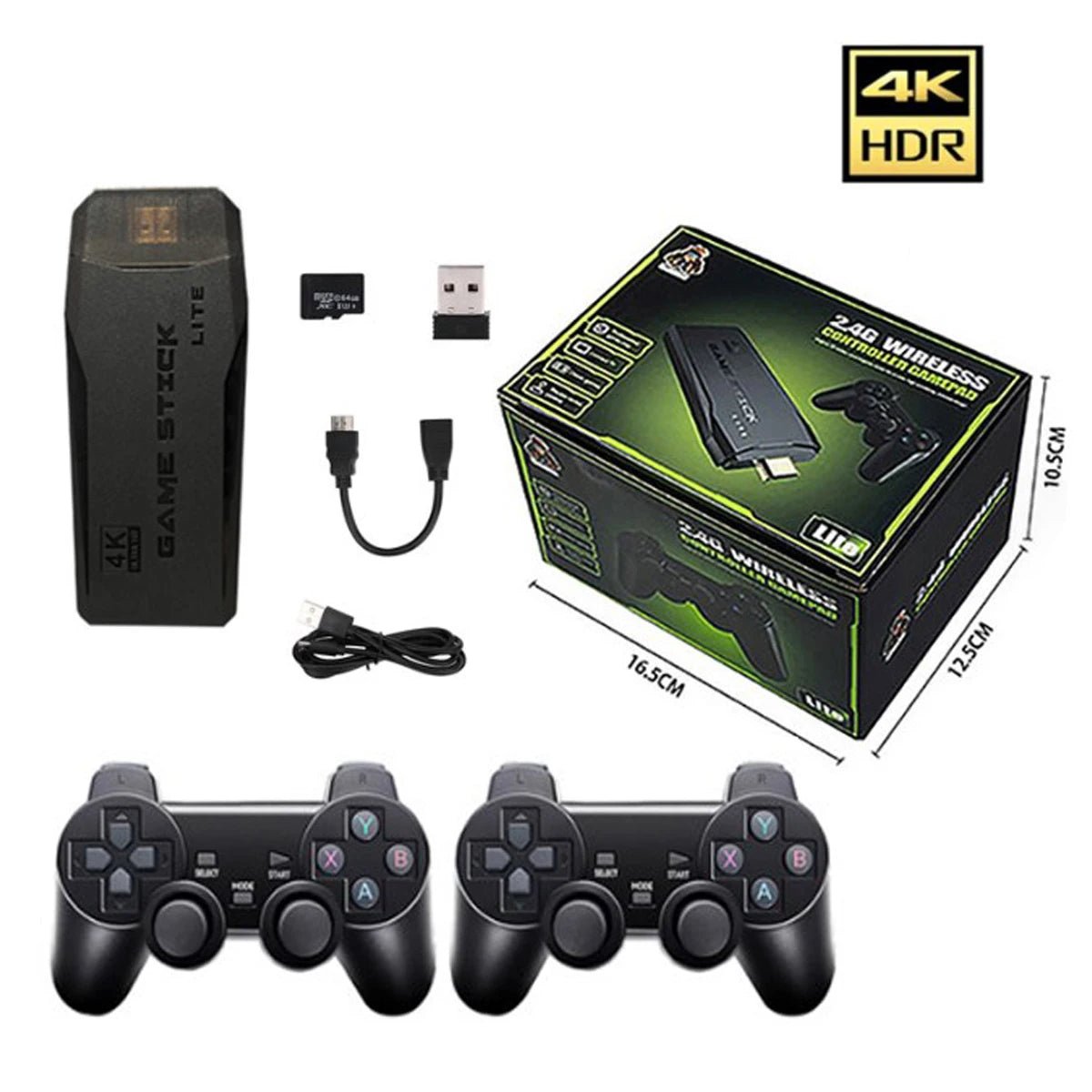 New Lite 4K 64G M8 Game Stick Built - In 10000+ Games TV Retro Game Console With Wireless Controller for Kid Xmas Gift - Shengyao Chuangqi (HK) International Limited