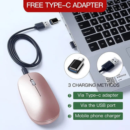 New Ultra Slim Wireless Charging Mute Mouse 2.4G 1600dpi Dual - Mode Mouse for Mac ipad IOS - Shengyao Chuangqi (HK) International Limited