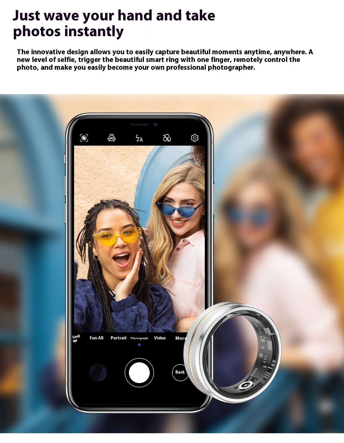 New Unisex Smart Ring | Heart Rate &amp; Blood Oxygen Monitor | Multi - Sport Fitness Tracker | IP68 Waterproof | Android &amp; iOS Compatible” - Shengyao Chuangqi (HK) International Limited