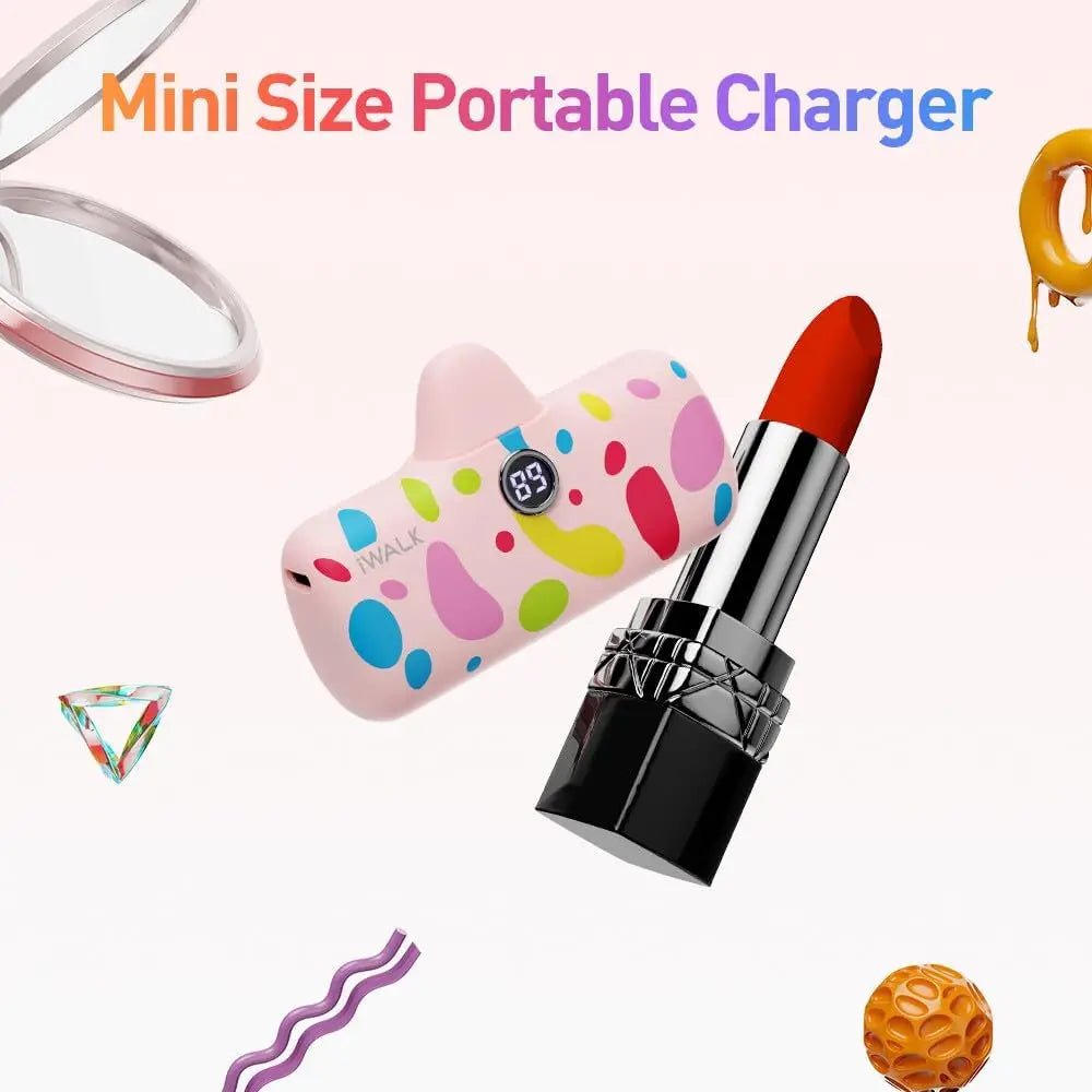 News 2025 Technology Girly Fashion Pink Lipstick Size Portable Charger 4800mAh Fast Charging Mini Power Bank With Built - in Plug - Shengyao Chuangqi (HK) International Limited