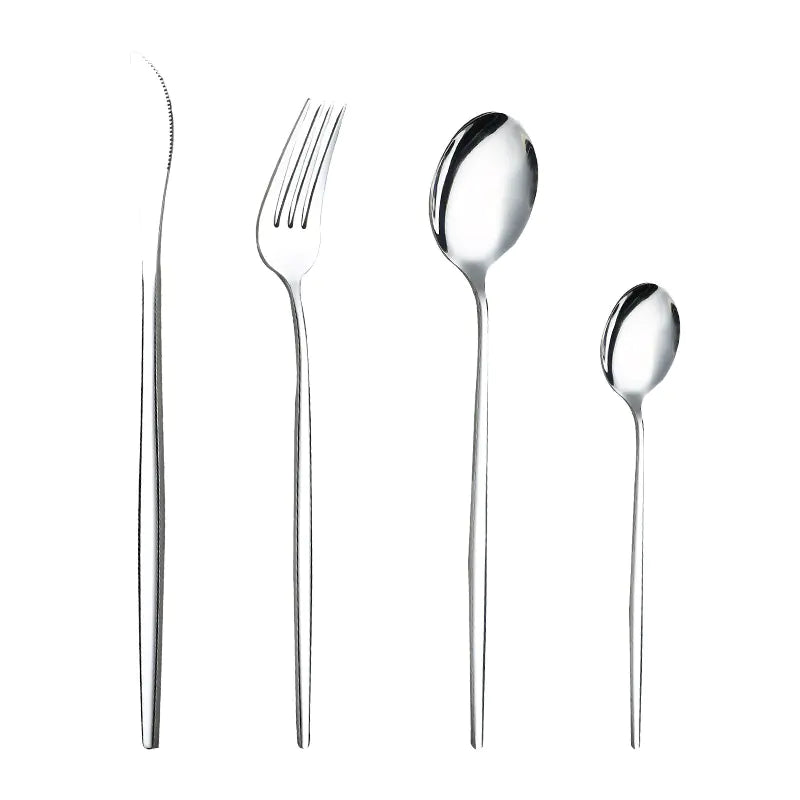 Portuguese Stainless Steel Cutlery Set | Modern Minimalist 410 Steel Tableware