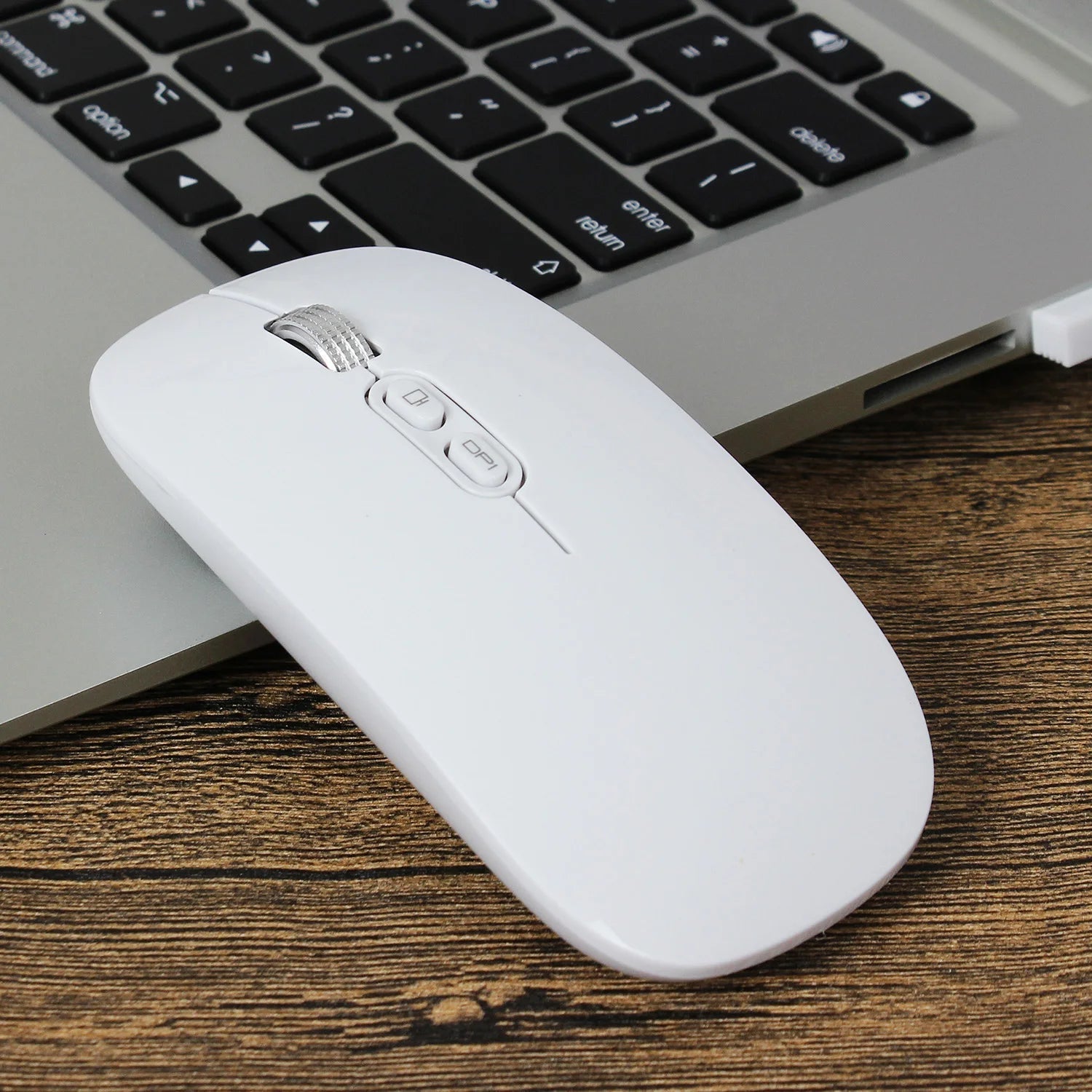 OEM Custom Computer Laptop High Quality White Cute Silent Slim Charging BT 2.4Ghz Wireless Mouse - Shengyao Chuangqi (HK) International Limited