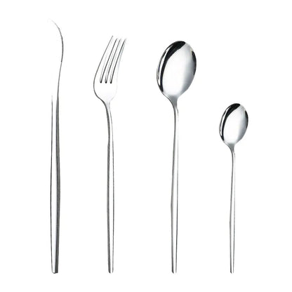 Portuguese Stainless Steel Cutlery Set | Modern Minimalist 410 Steel Tableware - Shengyao Chuangqi (HK) International Limited