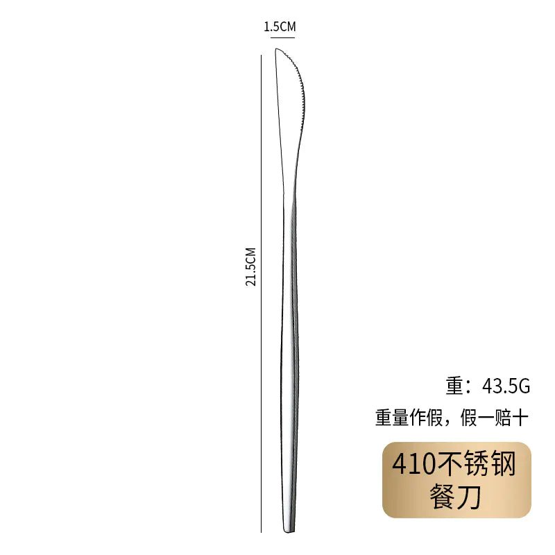 Portuguese Stainless Steel Cutlery Set | Modern Minimalist 410 Steel Tableware - Shengyao Chuangqi (HK) International Limited