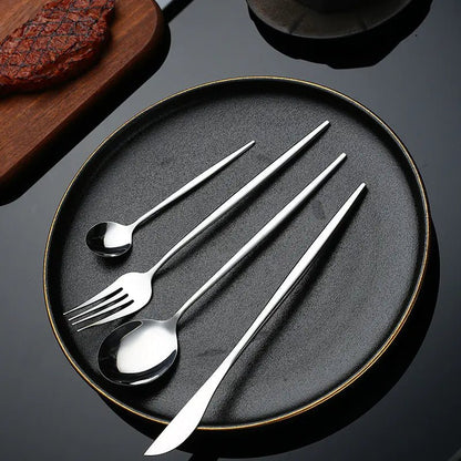 Portuguese Stainless Steel Cutlery Set | Modern Minimalist 410 Steel Tableware - Shengyao Chuangqi (HK) International Limited