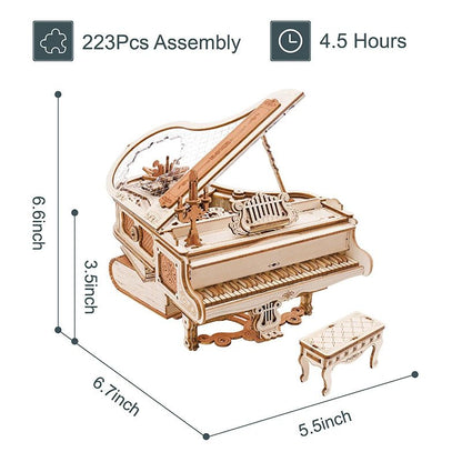 Robotime Rokr US Warehouse DIY Mechanical Music Box AMK81 Magic Piano Model Kit 3D Wooden Puzzles for Drop Shipping - Shengyao Chuangqi (HK) International Limited