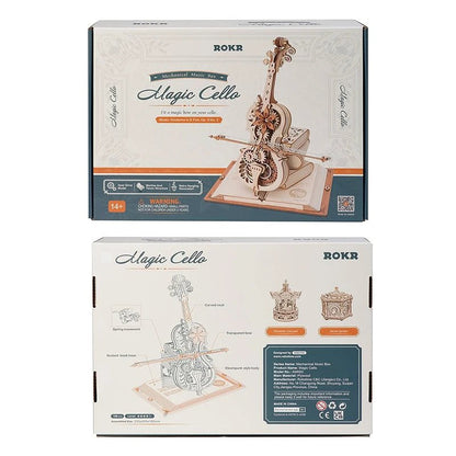 Robotime US Warehouse DIY Assemble Toys AMK63 Magic Cello Music Box Model Kits 3D Wooden Puzzle for Drop Shipping - Shengyao Chuangqi (HK) International Limited