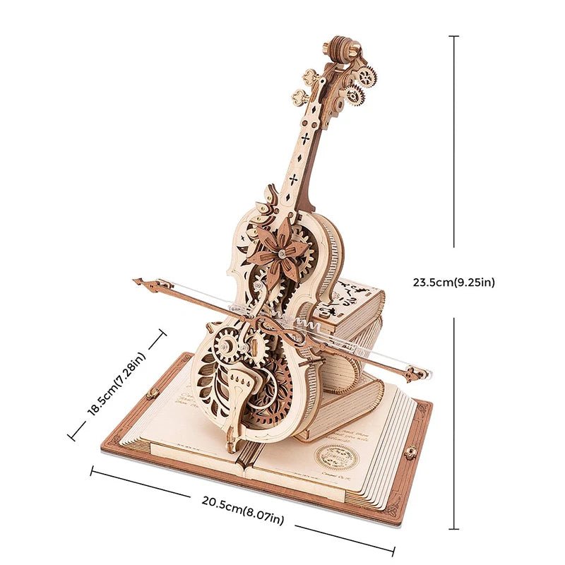 Robotime US Warehouse DIY Assemble Toys AMK63 Magic Cello Music Box Model Kits 3D Wooden Puzzle for Drop Shipping - Shengyao Chuangqi (HK) International Limited