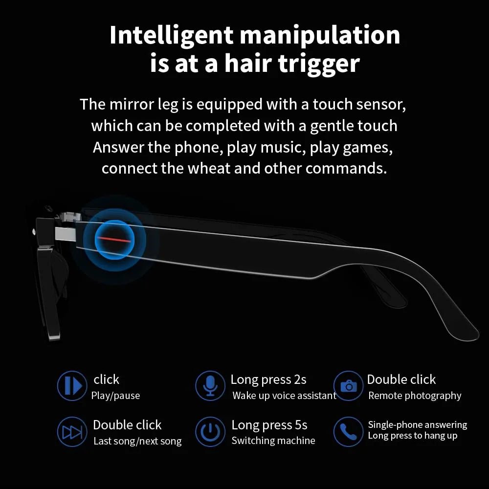 SENBONO E13 Smart Glasses Outdoor Smart Sport Hands - Free Call Music Headphone Anti - Blue Eyeglasses Wireless BT Voice Sunglasses - Shengyao Chuangqi (HK) International Limited