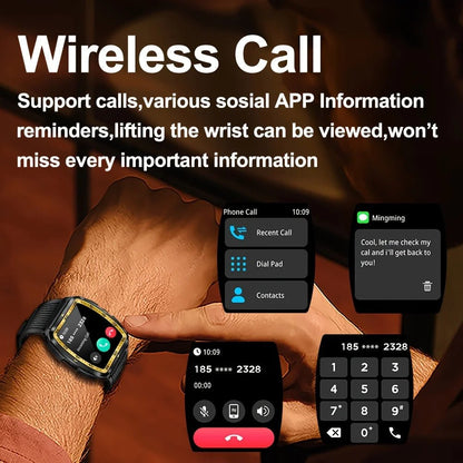 SENBONO KT83 Outdoor Sports Square Smart watch Answer Call Big Battery Fitness Tracker Waterproof Smartwatch Men for IOS Android - Shengyao Chuangqi (HK) International Limited