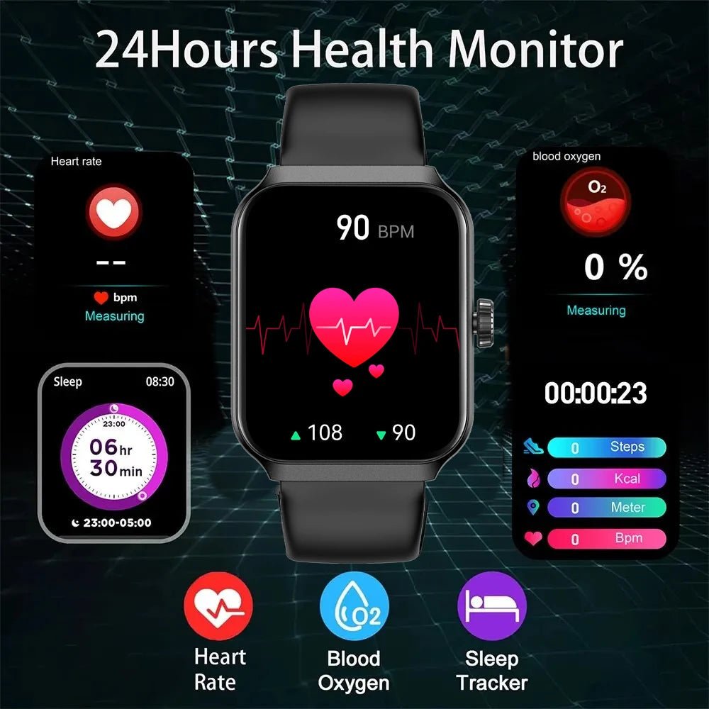 SENBONO NX25 New SmartWatch Women Men square Screen Sports Waterproof Answer Call Heart Rate Tracker Clock Men Women Smart Watch - Shengyao Chuangqi (HK) International Limited