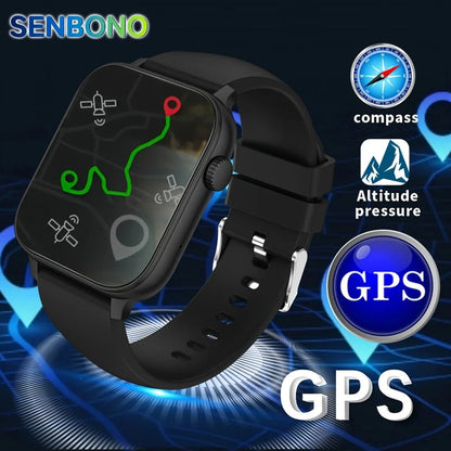 SENBONO TG06 Outdoor Sport Smartwatch GPS Tracking HD Large Screen Long Battery Answer Calls AI Voice GPS Men Woman Smart Watch - Shengyao Chuangqi (HK) International Limited