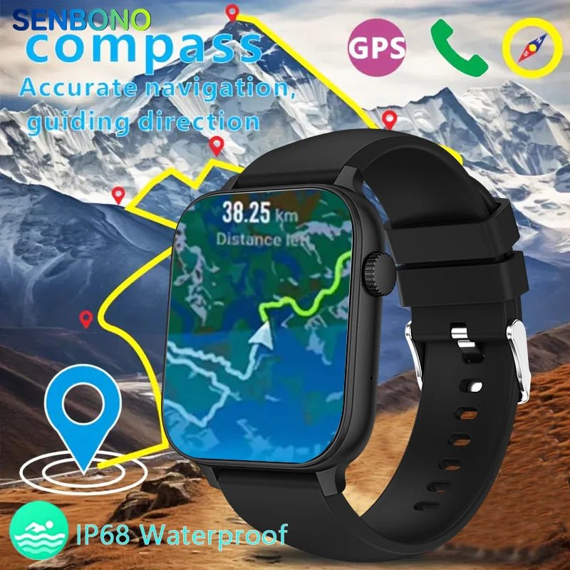 SENBONO TG06 Outdoor Sport Smartwatch GPS Tracking HD Large Screen Long Battery Answer Calls AI Voice GPS Men Woman Smart Watch - Shengyao Chuangqi (HK) International Limited