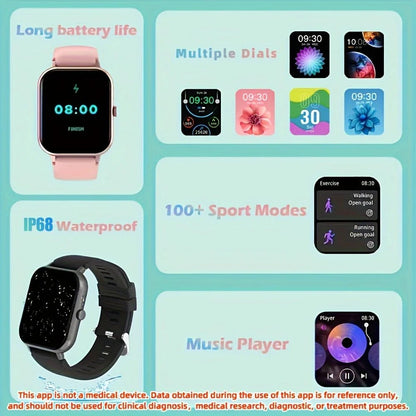 SENBONO ZL54CJ Square Smartwatch Women BT Call Heart Rate Sport Mode Fitness Tracker Waterproof Smart Watch Men for IOS Android - Shengyao Chuangqi (HK) International Limited