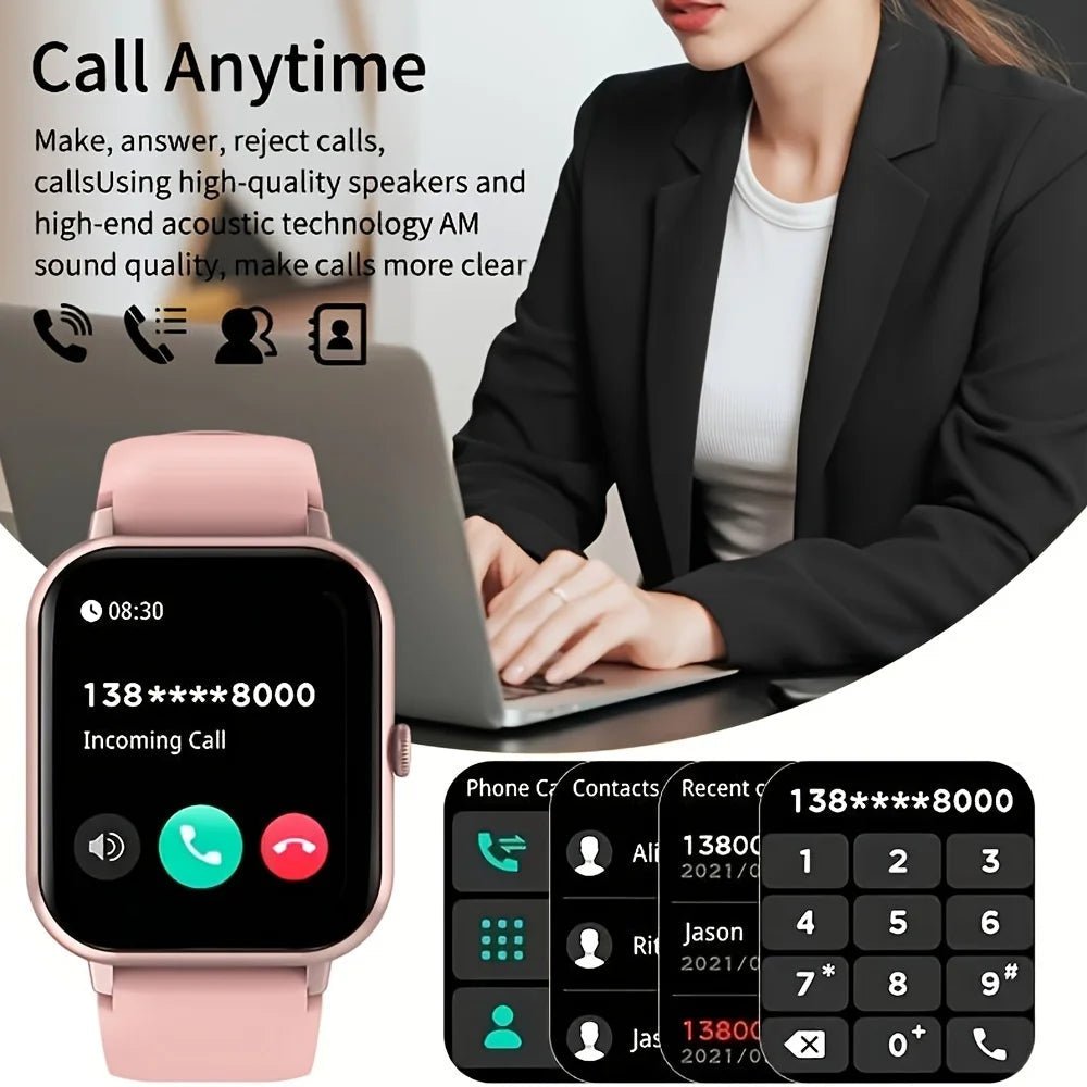 SENBONO ZL54CJ Square Smartwatch Women BT Call Heart Rate Sport Mode Fitness Tracker Waterproof Smart Watch Men for IOS Android - Shengyao Chuangqi (HK) International Limited